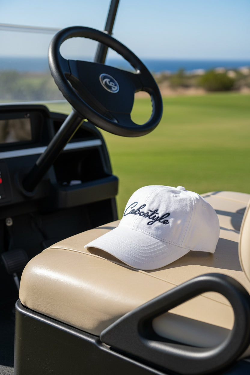 Gorra blanca golf premium campo Los Cabos Cabostyle
