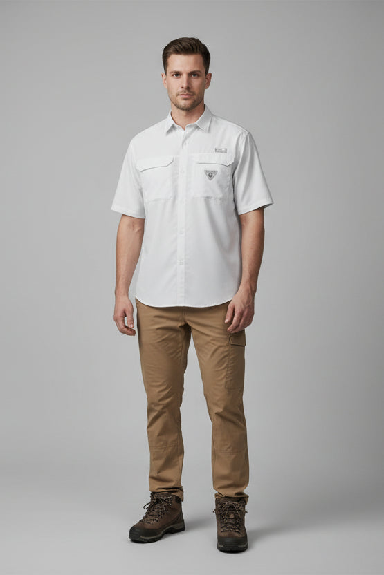 OCEAN Relax Fit Shirt | Fishing & Sun Protection | White Short Sleeve