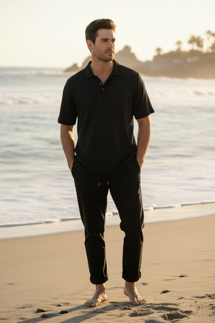 Blusa El Cid manta negra dama resort playa Los Cabos Only Cabo