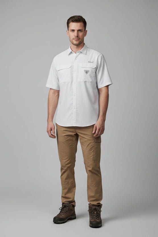 Camisa OCEAN Relax Fit | Pesca y Protección Solar | Blanca Manga Corta - Cabostyle Store