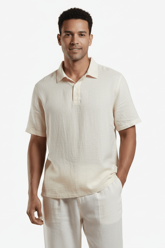 Camisa PALMILLA en Manta White Pepper para Caballero | Only Cabo® - Cabostyle Store