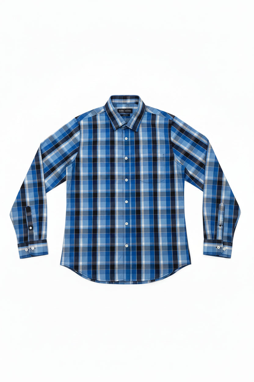 Camisa Slim Fit de manga larga de la marca Instyle Fitters en color banana, diseño ajustado y moderno para hombre.