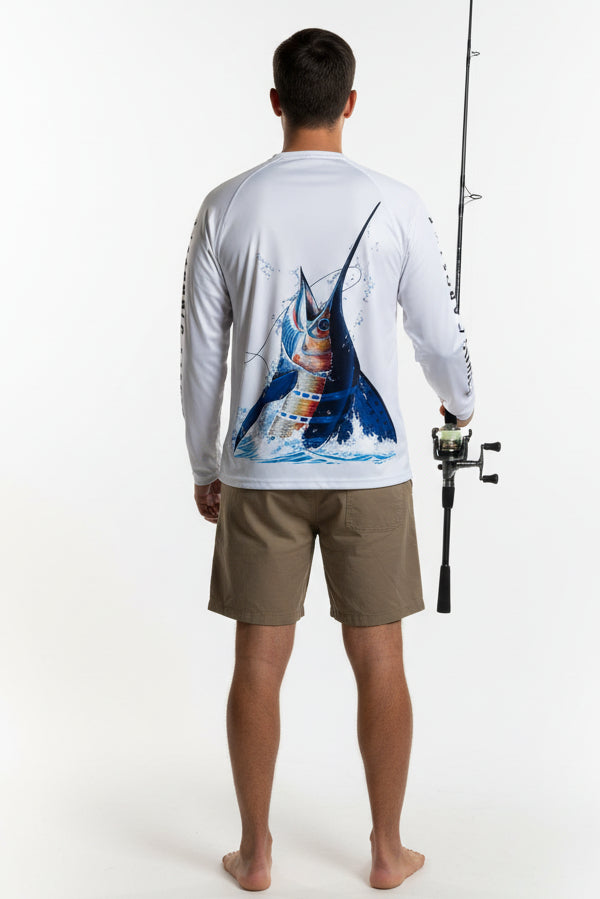 Rashguard Marlin Flag protección solar surf pesca playa Los Cabos Cabostyle