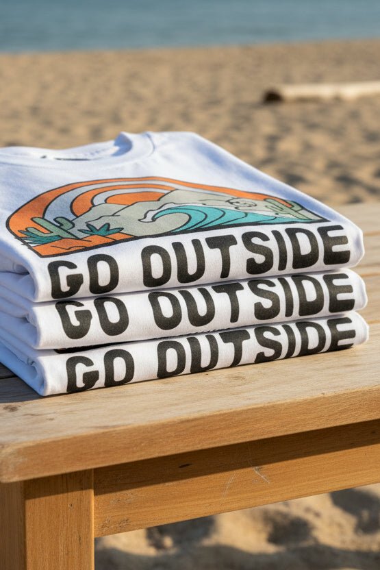 Playera Blanca GO OUTSIDE 100% Algodón | Cabostyle - Cabostyle Store