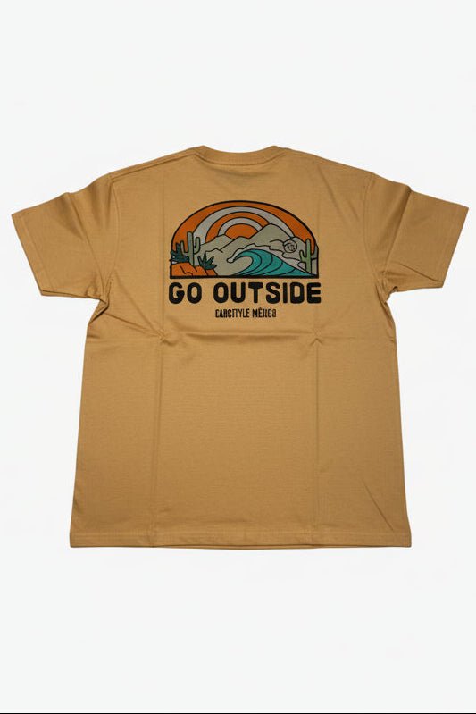 Playera Blanca GO OUTSIDE 100% Algodón | Cabostyle - Cabostyle Store