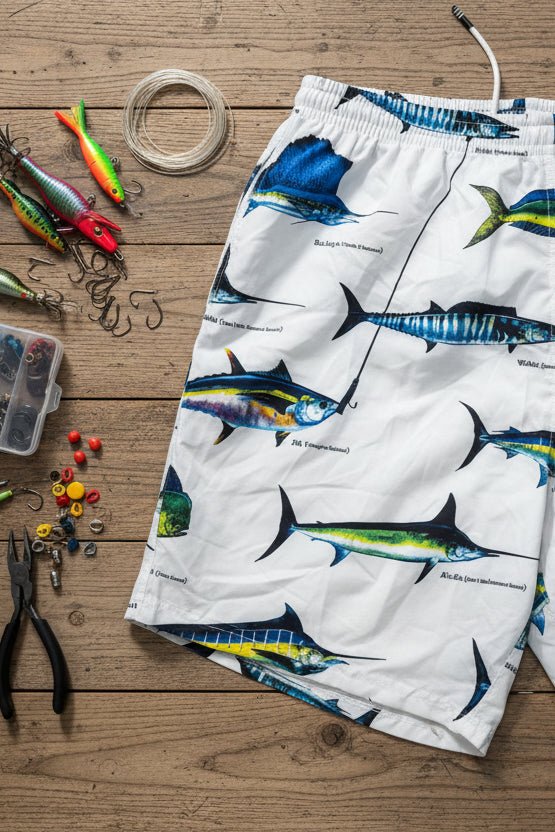 Short Resorte 18" MARLIN Blanco y Gris | Cabostyle - Cabostyle Store