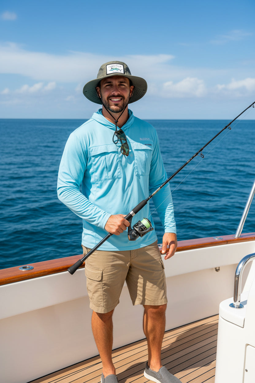 Sombrero pesca olivo Fishing Cabo protección solar Los Cabos Cabostyle