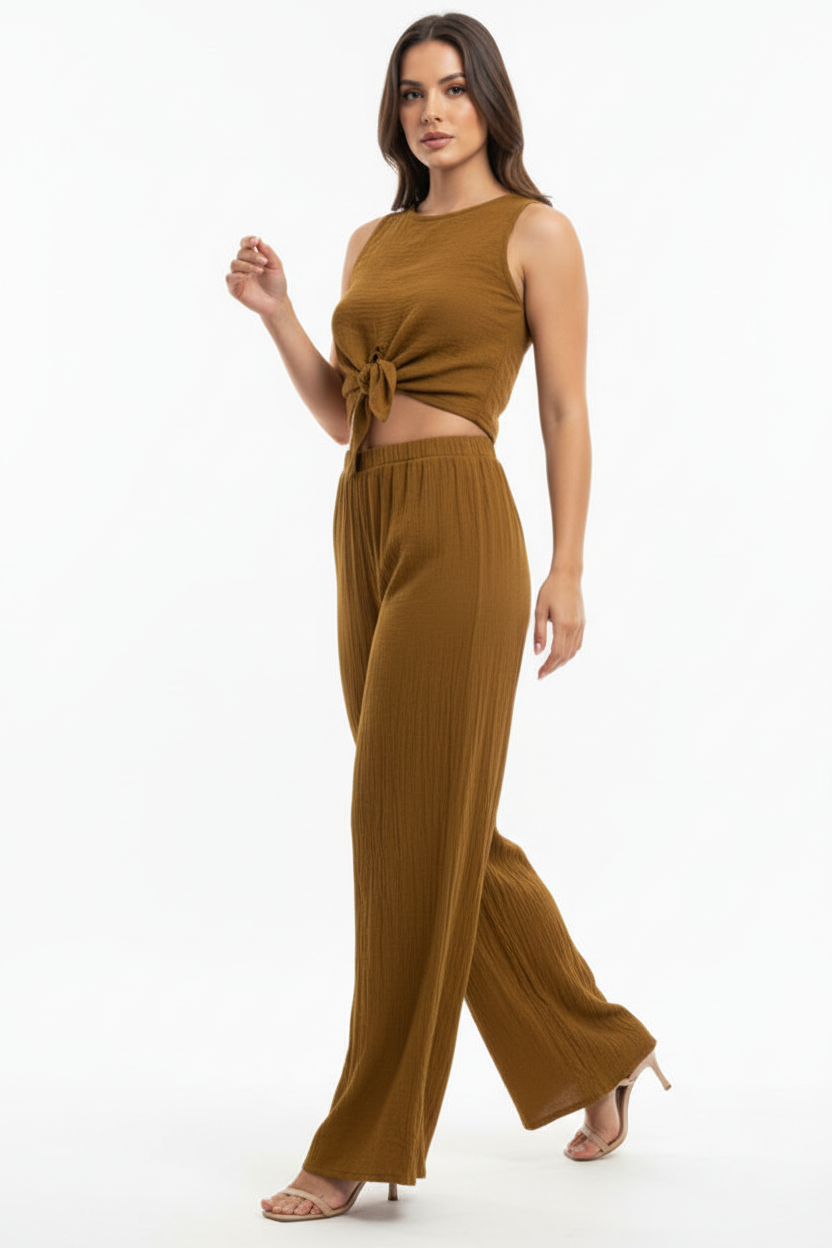 Pantalón Obregón manta adobe terracota dama resort playa Los Cabos Only Cabo