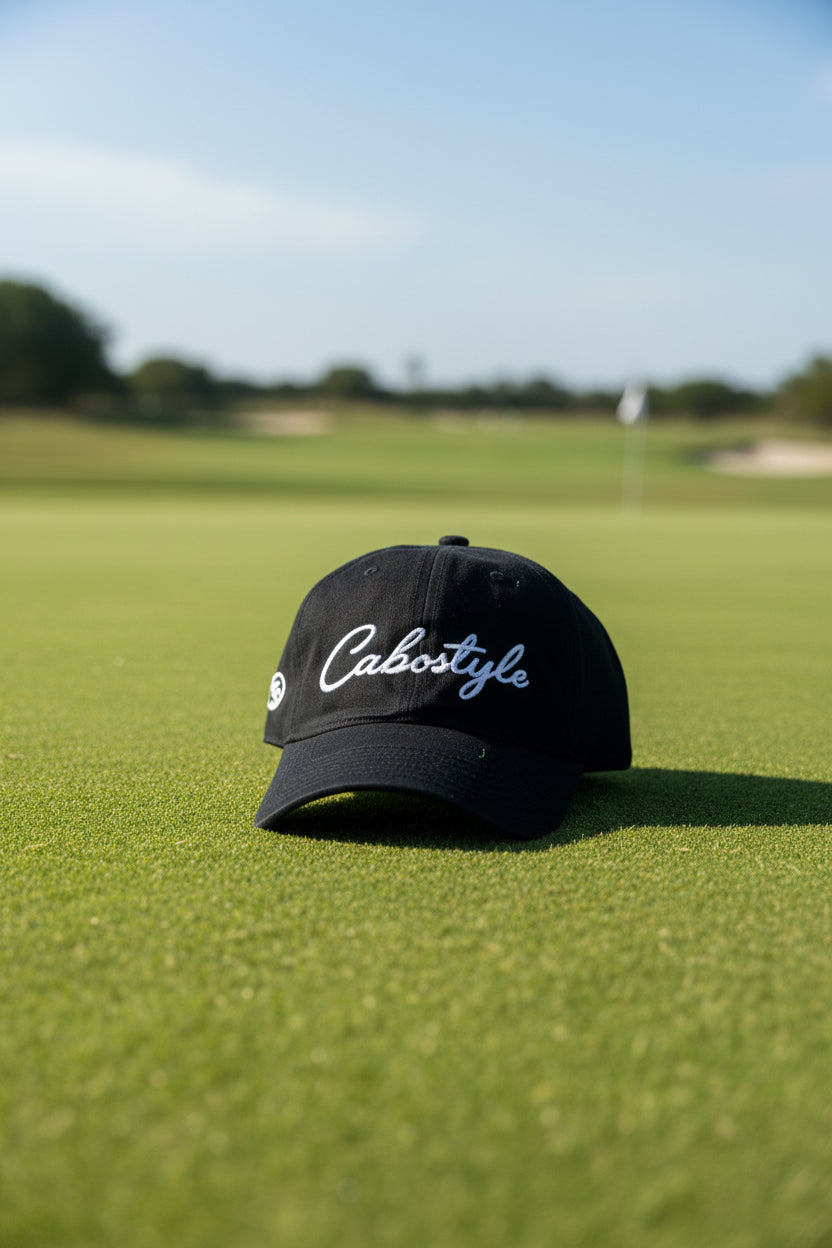 Gorra negra golf premium campo Los Cabos Cabostyle