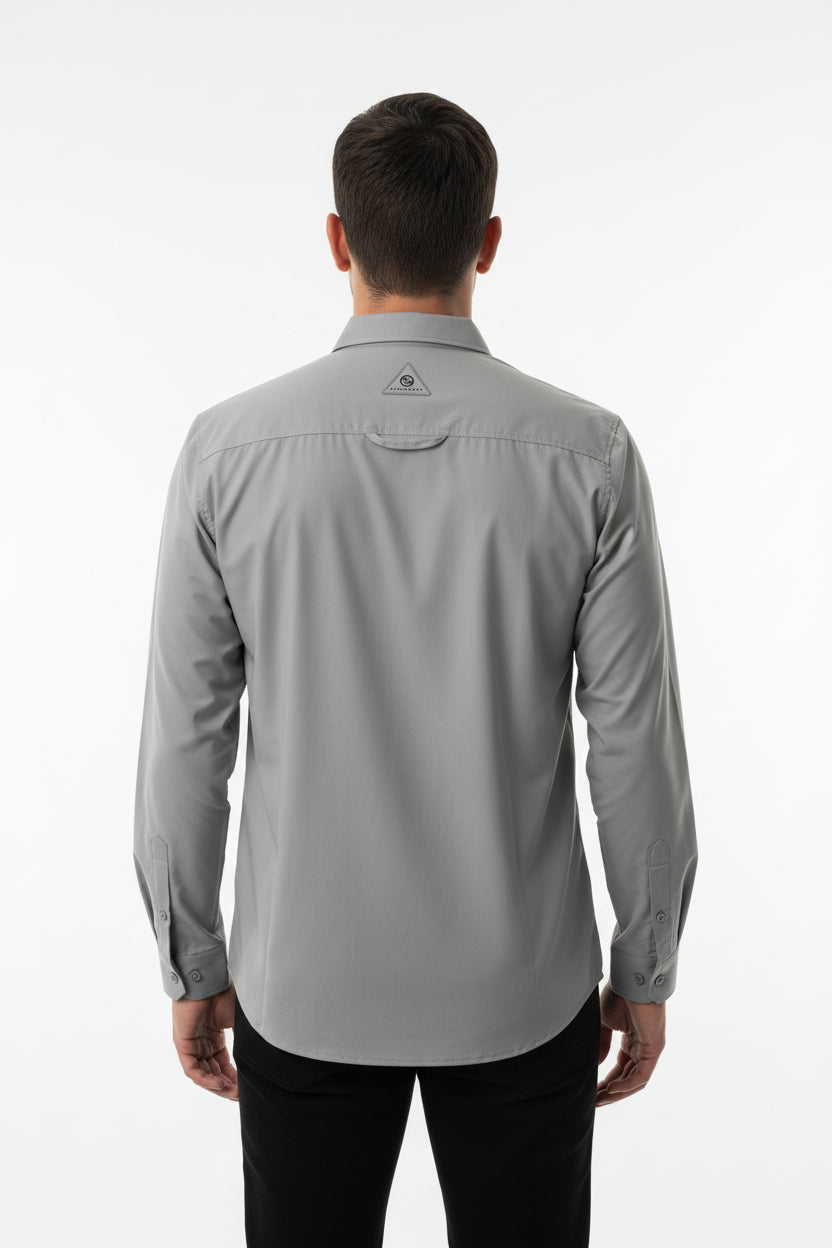 OCEAN Relax Fit Shirt | Fishing and Sun Protection | Grey Short Sleeve