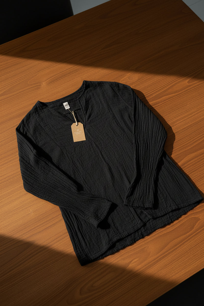 Camisa Chileno en Gauze Color Negro para Caballero | Only Cabo