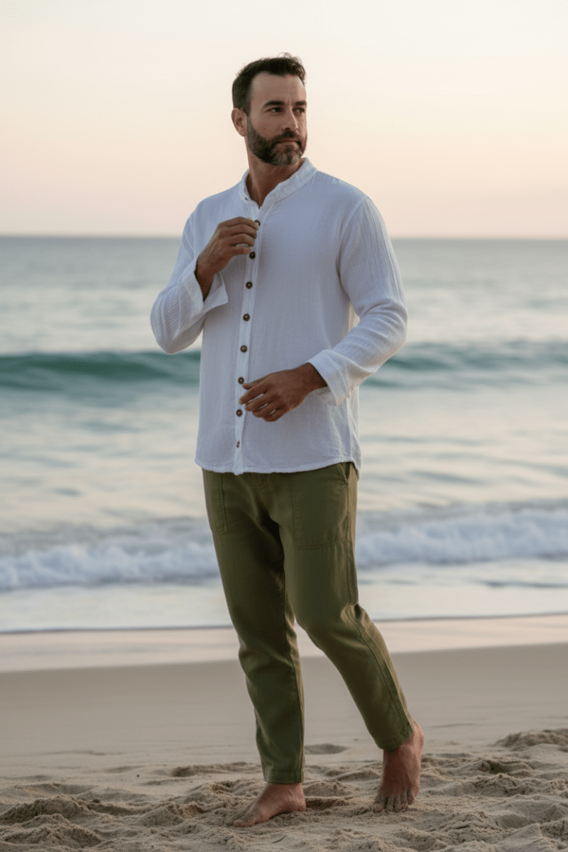 Camisa FOUR SEASONS en Manta Color Pepper para Caballero | Only Cabo® - Cabostyle Store