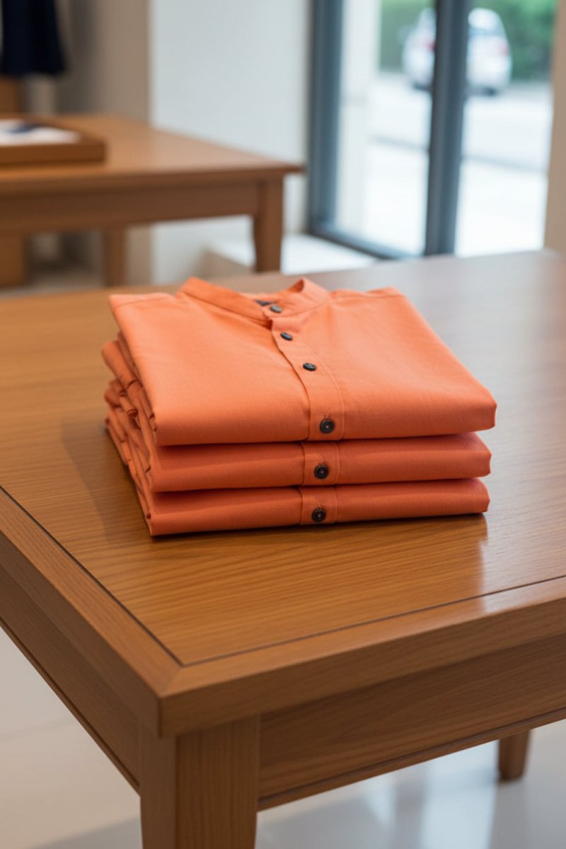 Camisa London Coral Manga Corta Cuello Mao Relaxed Fit Sin Bolsas - Cabostyle Store