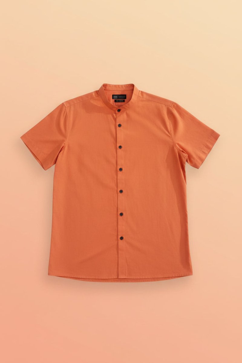 Camisa London Coral Manga Corta Cuello Mao Relaxed Fit Sin Bolsas - Cabostyle Store
