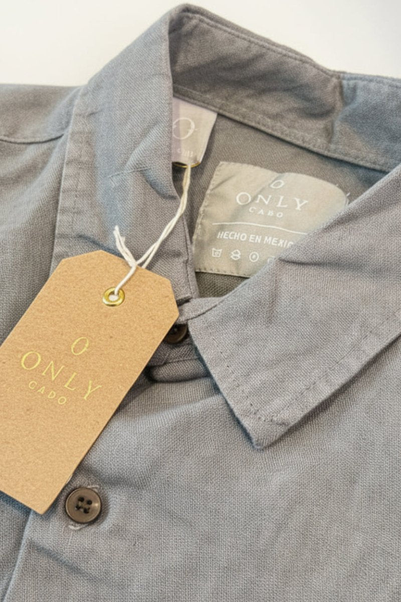 Camisa Manga Larga Premium en Lino Gris para Caballero | Only Cabo® Los Cabos - Cabostyle Store