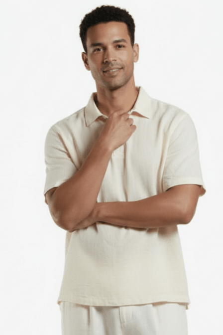 Camisa PALMILLA en Manta White Pepper para Caballero | Only Cabo® - Cabostyle Store