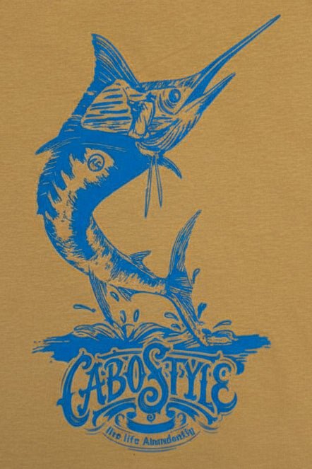 Playera Beige MARLIN MANO ALZADA 100% Algodón Caballero | Cabostyle - Cabostyle Store