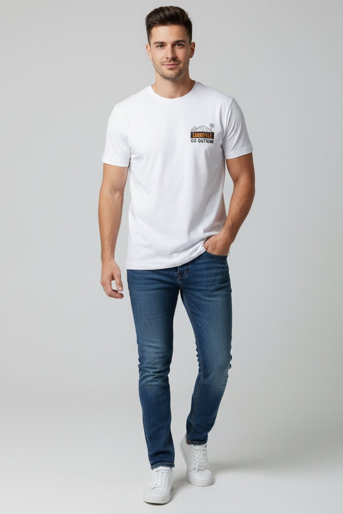 Playera Blanca GO OUTSIDE 100% Algodón | Cabostyle - Cabostyle Store