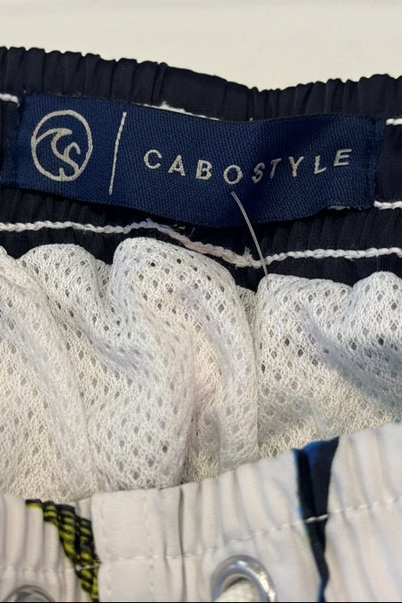 Short Resorte 18" MARLIN Blanco y Gris | Cabostyle - Cabostyle Store