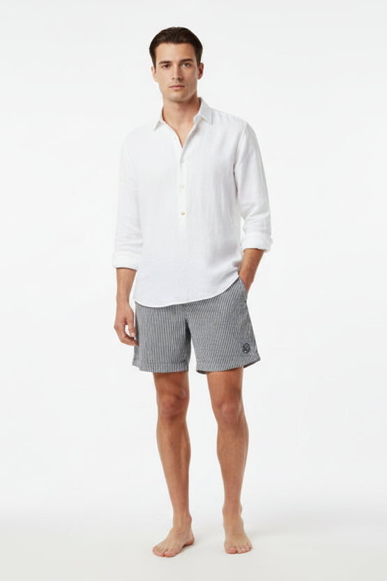 Short de baño marine 5 pulgadas rayas náuticas hombre playa Los Cabos Cabostyle