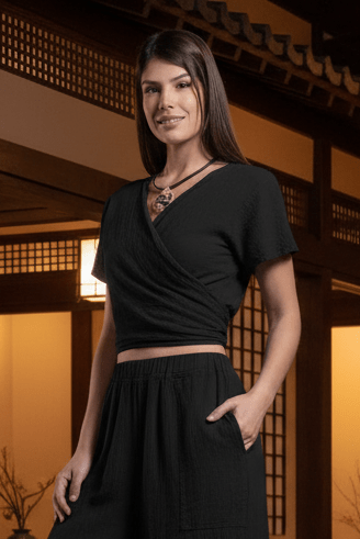 Top SOLARIS en Manta Color Black Night para Dama | Only Cabo® - Cabostyle Store